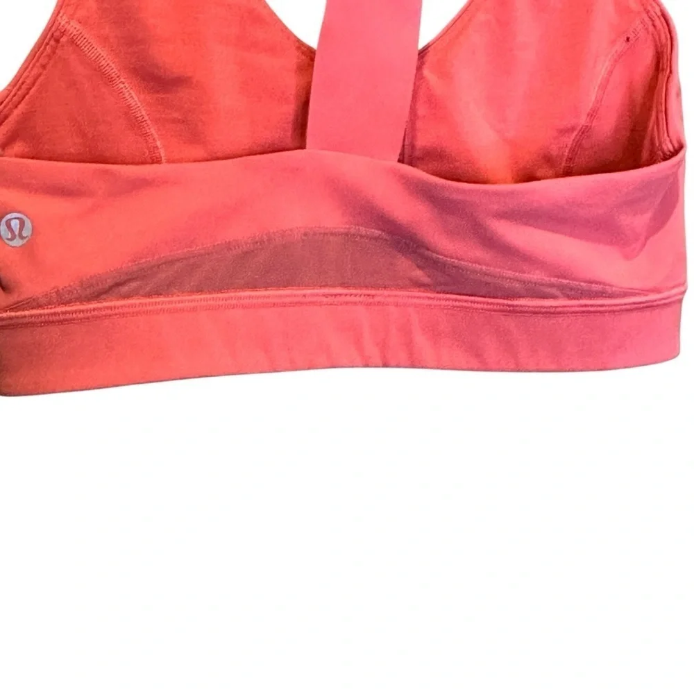Lululemon Break Free Sports Bra Nulux In Flash Light Tone Coral  Women's Size 6 - Picture 3 of 7